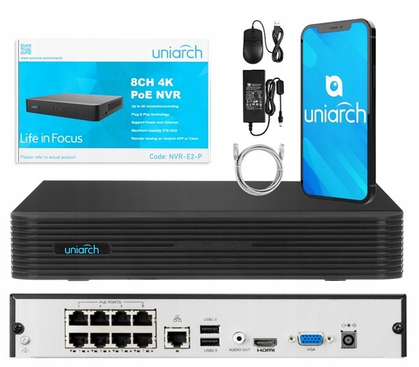 Zestaw do monitoringu dom kamera IP 8x IPC-B222-APF40 2MPx IR 60 m - obrazek 3