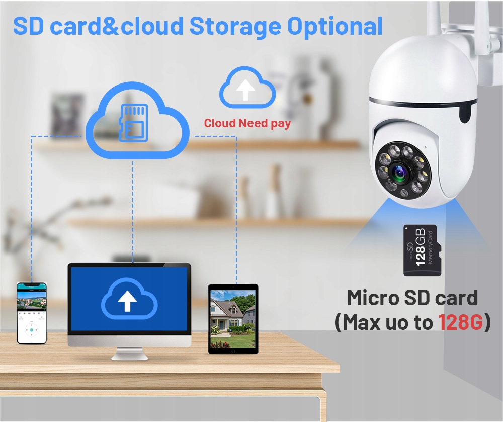 Kamera obrotowa WIFI 4K 8MPX z autotrackingiem i kolorowym obrazem w nocy - obrazek 5