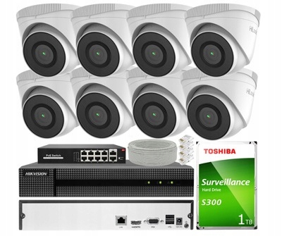 Zestaw monitoringu dom kamera IP 8x IPCAM-T2 HWN-2...