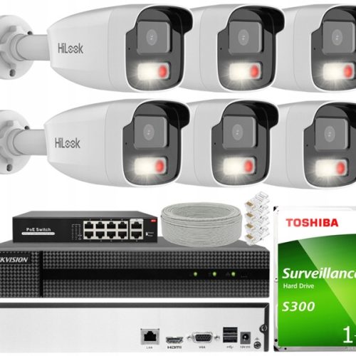 Zestaw do monitoringu dom firma kamera IP 6x IPCAM...