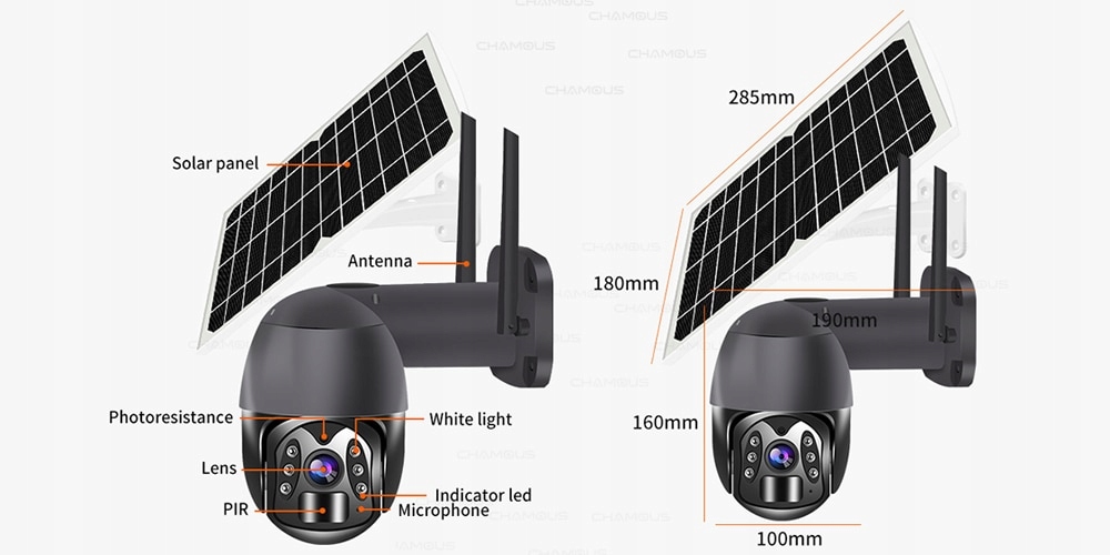 KAMERA OBROTOWA 4G GSM LTE SOLARNA NA KARTE SIM APP Tuya Smart Live - obrazek 2