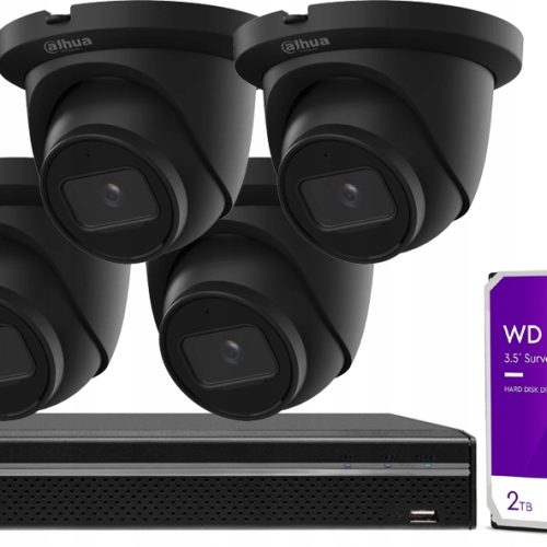 Zestaw Kamer Dahua 4MPx IPC-HDW2441TM-S BLACK WizS...