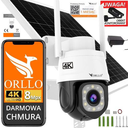 Kamera 4K GSM AI 8MPx Zewnętrzna ORLLO Z17 PRO Pa...