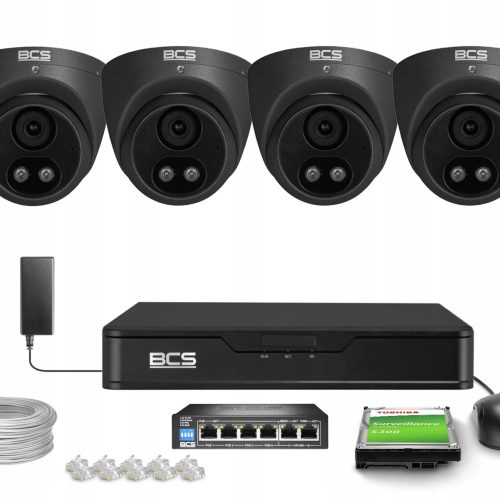 Zestaw monitoringu dom firma 4x BCS-P-EIP25FSR3L2-...