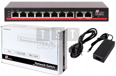 SWITCH POE GETFORT 8FE x POE + 2GE UPLINK 120W POE