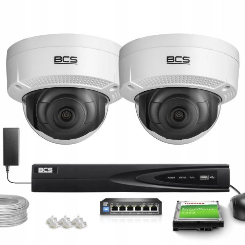 Zestaw monitoringu 2x kamera BCS-V-DIP14FWR3 4MPx ...
