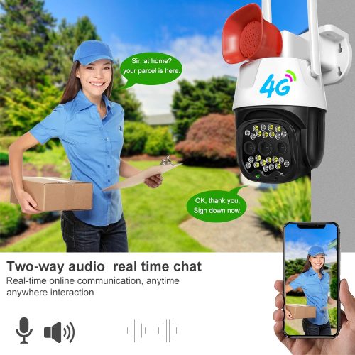 OBROTOWA KAMERA 4G LTE Z SYRENĄ DŹWIĘKOWĄ