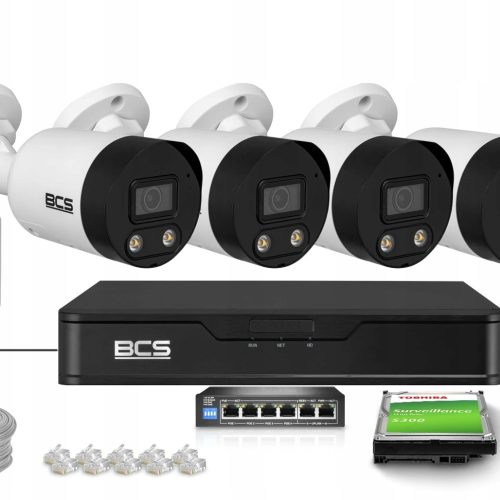 Zestaw monitoringu dom 4x BCS-P-TIP28FWR3L2-AI2 8M...