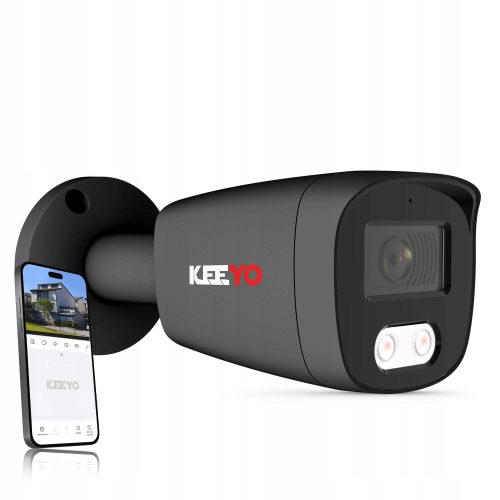 KEEYO Kamera Detekcja Sylwetek IP 5MPx 2K+ Mikrofon AI IR30m ROI PoE ONVIF