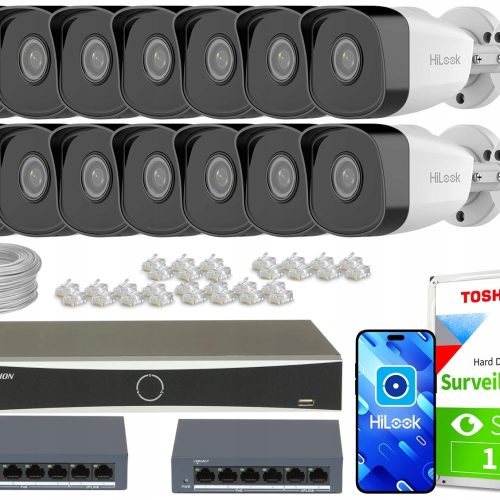 Zestaw monitoringu dom firma kamery 14x IPCAM-B2 F...