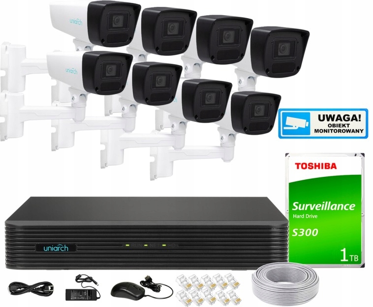 Zestaw do monitoringu dom kamera IP 8x IPC-B222-APF40 2MPx IR 60 m
