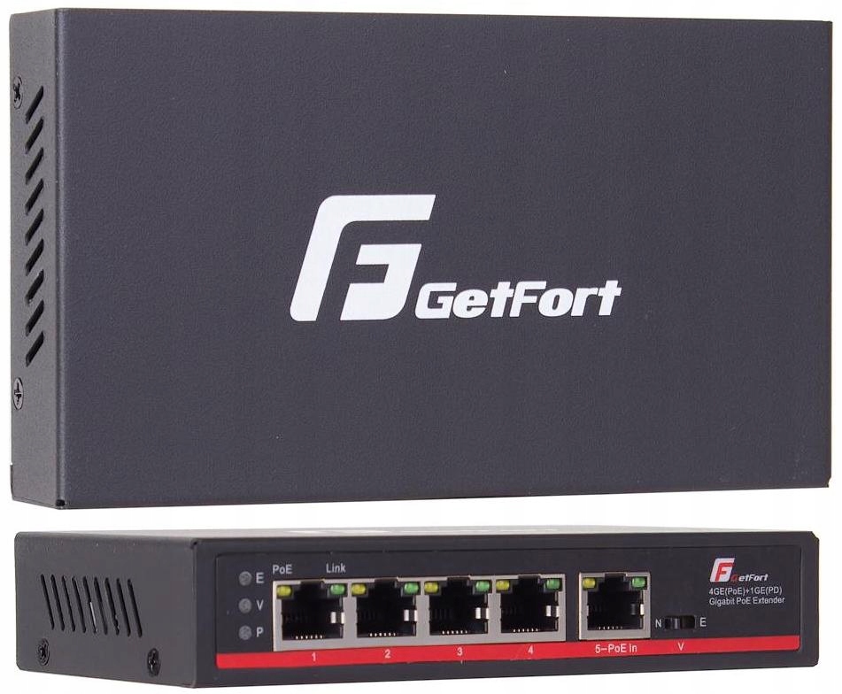 Switch POE Getfort 4GE + POE-IN 1GE 90W (HI-PoE)