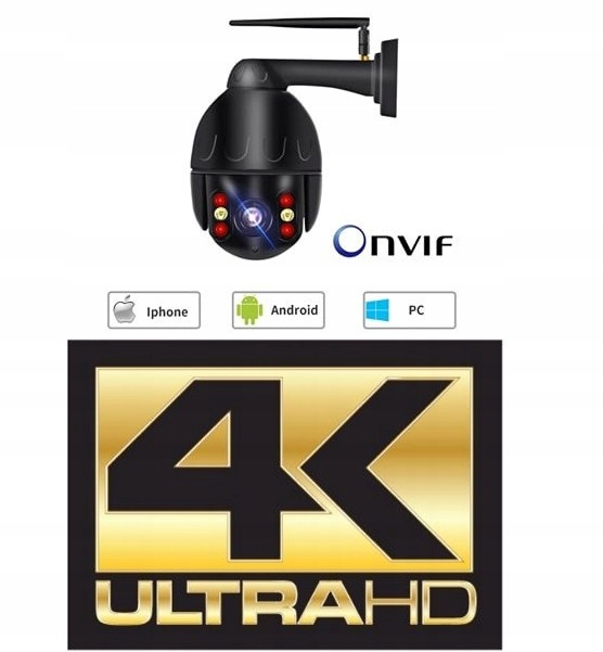 KAMERA OBROTOWA WIFI 8MPX 4K chmura Auto śledzenie