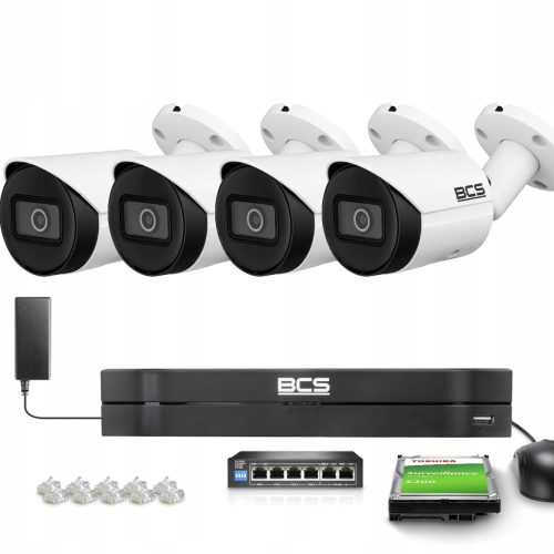 Zestaw monitoringu dom firma kamery IP 4x BCS-L-TI...