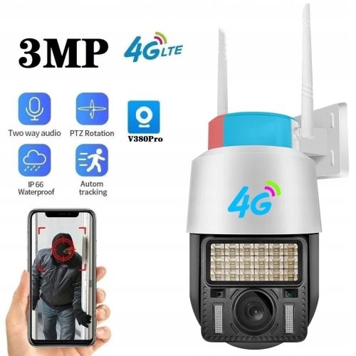 OBROTOWA KAMERA 4G LTE Z SYRENĄ DŹWIĘKOWĄ