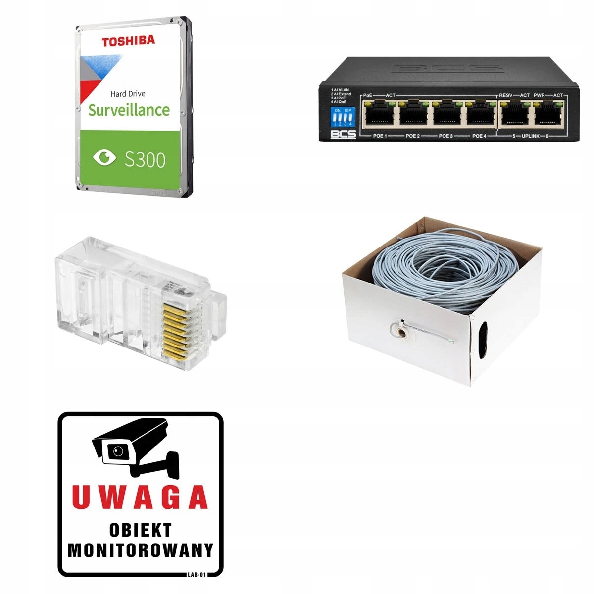 Zestaw do monitoringu kamery 2x BCS-P-EIP15FSR3 5MPx IR 30m Starlight 1TB - obrazek 6