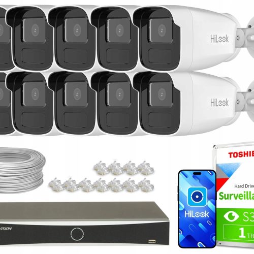 Zestaw Monitoringu domu firmy 10x IPCAM-B2-50IR DS...