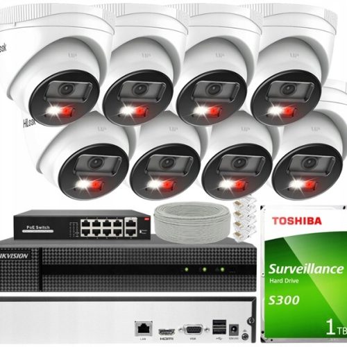 Zestaw monitoringu dom kamera IP 8x IPCAM-T4-30DL ...