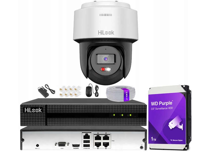 Zestaw monitoringu dom kamera IP 1x PTZ-N4MP-P 4MPx IR 30 m obrotowa