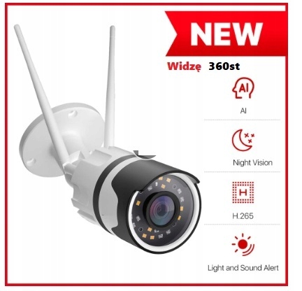 KAMERA ZEWNĘTRZNA WIFI SZEROKOKĄTNA 360 stopni