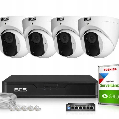 Zestaw monitoringu domu firma kamera 4x BCS-P-EIP1...