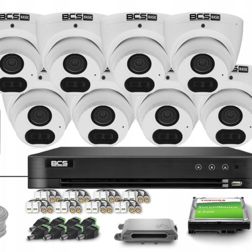 Zestaw monitoringu domu firmy kamery 8x BCS-B-EA15...