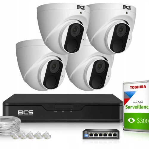 Zestaw do monitoringu domu firma kamera 4x BCS-P-E...