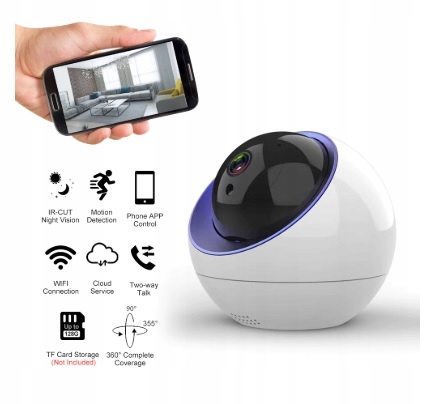 kamera WIFI obrotowa p2p 2MPX Monitoring Tuya - obrazek 4