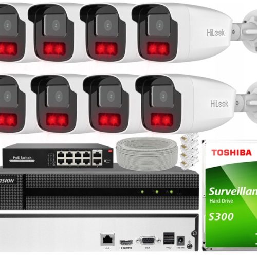 Zestaw monitoringu dom kamera IP 8x IPCAM-B2-50IR ...