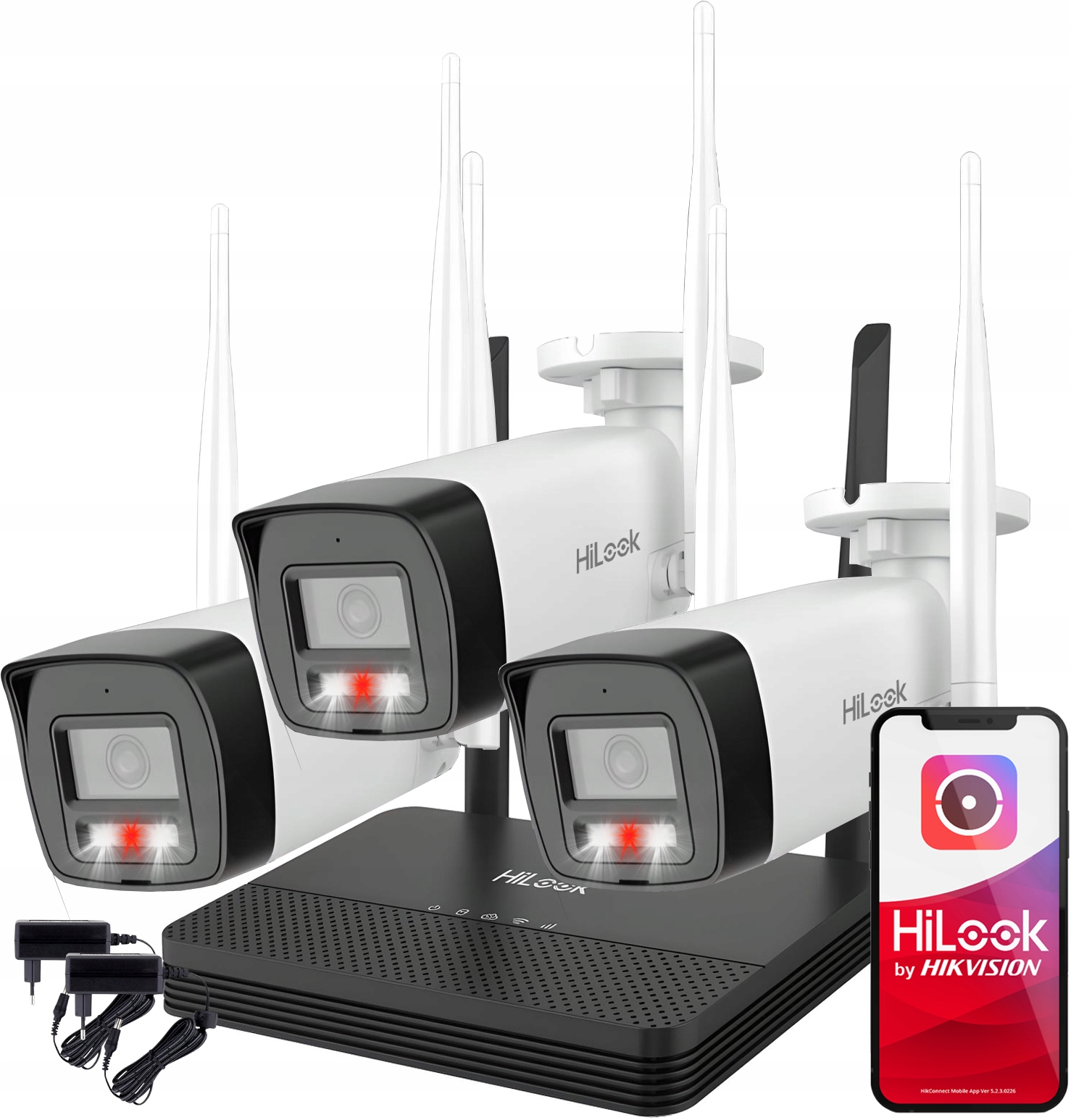 Monitoring WiFi Zestaw Hilook 4Mpx Kamery Dual Light Audio Podgląd 24/7