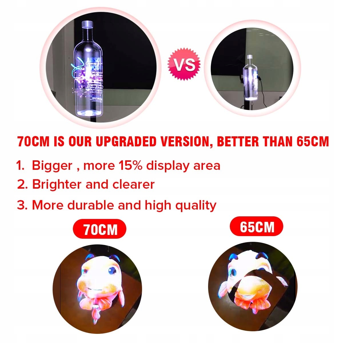 Wyświetlacz led 3D Hologram reklamowy 80cm 1024LED - obrazek 4
