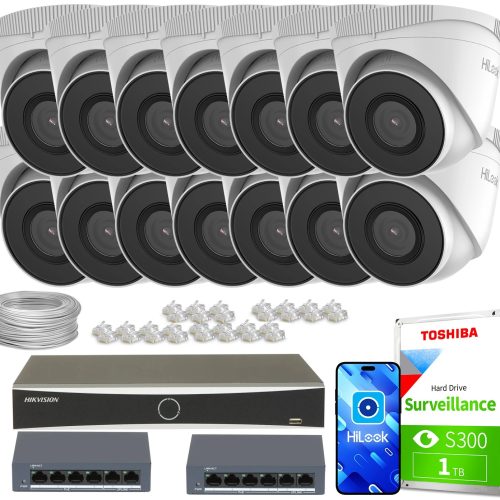 Zestaw monitoringu domu firma sklep kamera 14x IPC...