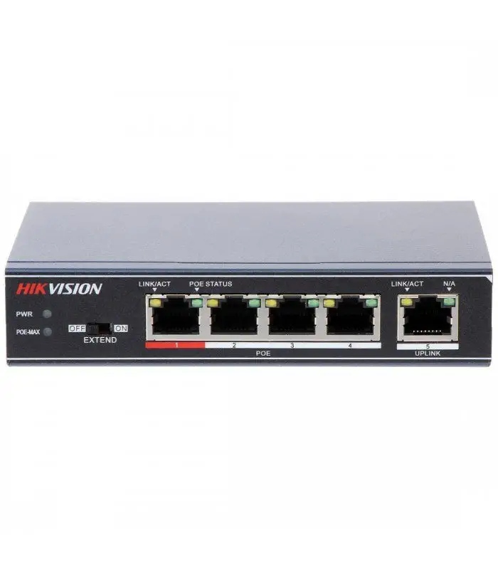SWITCH POE DS-3E0105P-E(B) 4-PORTOWY Hikvision - obrazek 6