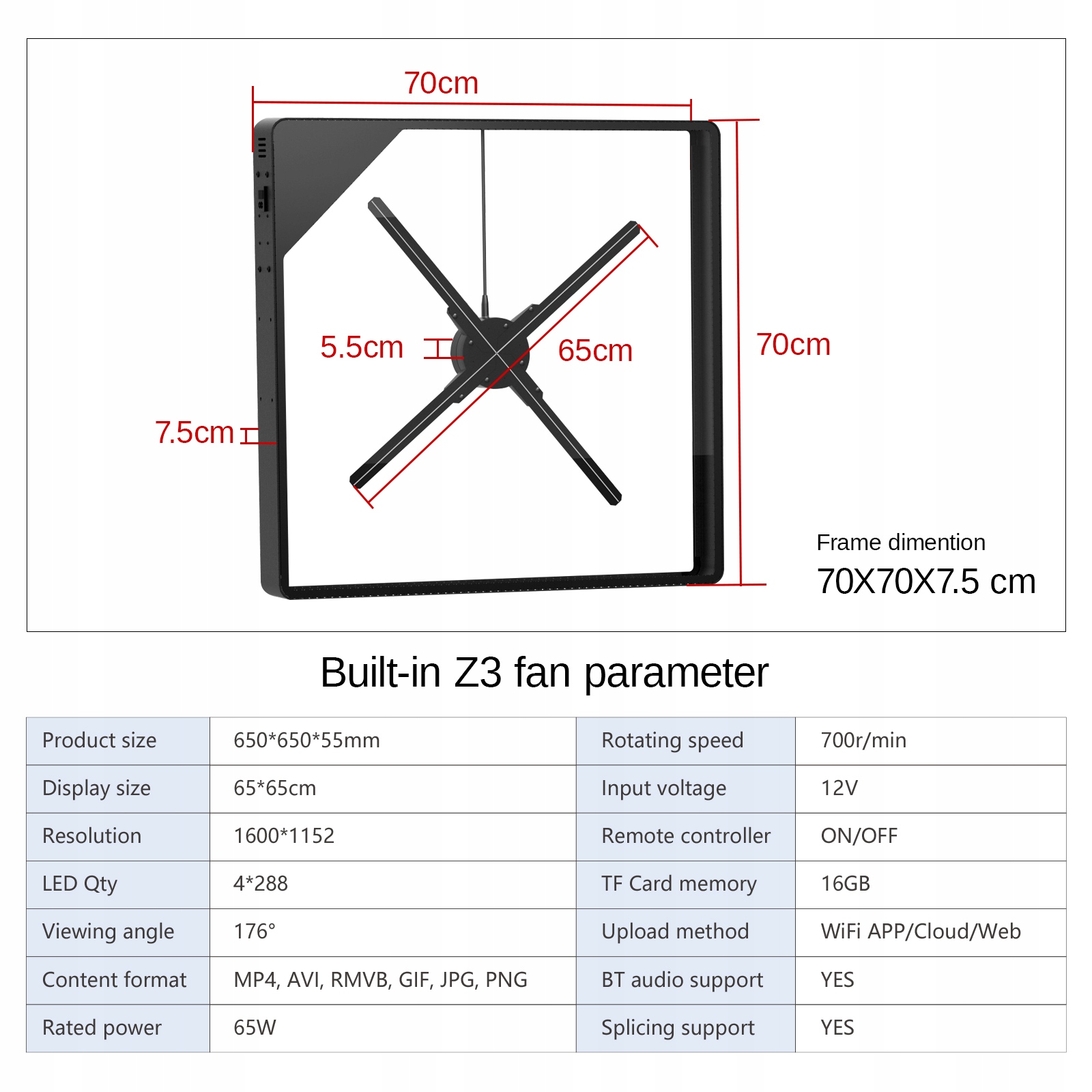 Obudowa Plexi na Hologram 3d typu G-VISION 70*70*7.5cm - obrazek 3