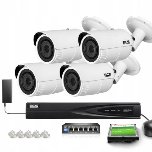 Zestaw monitoringu dom firma kamera 4x BCS-V-TIP45...