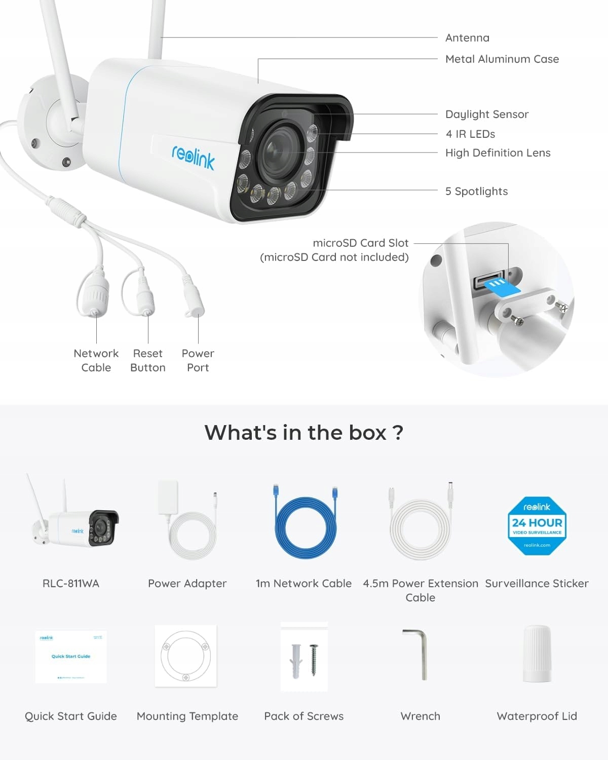 Kamera tubowa (bullet) IP Reolink RLC-811WA 8 Mpx - obrazek 2