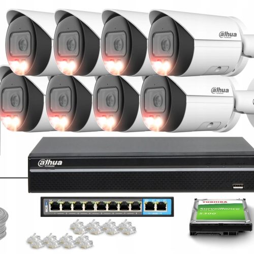 Zestaw monitoringu dom IP 8x IPC-HFW2549S-S-IL-028...