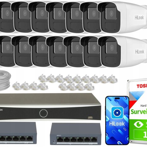 Zestaw Monitoringu dom firma 16x IPCAM-B2-50IR DS-...