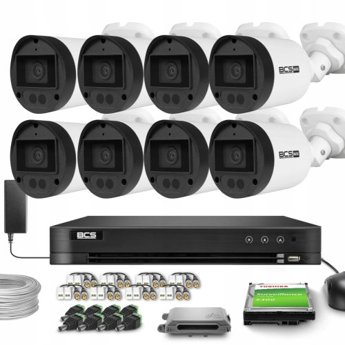 Zestaw monitoringu domu firmy kamery 8x BCS-B-TA15...
