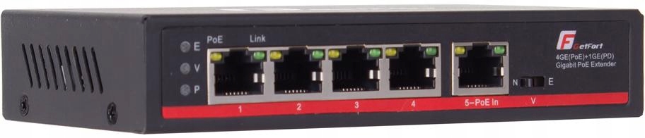 Switch POE Getfort 4GE + POE-IN 1GE 90W (HI-PoE) - obrazek 3