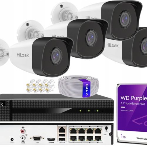 Zestaw monitoringu dom kamera IP 4x IPCAM-B5 NVR-8...