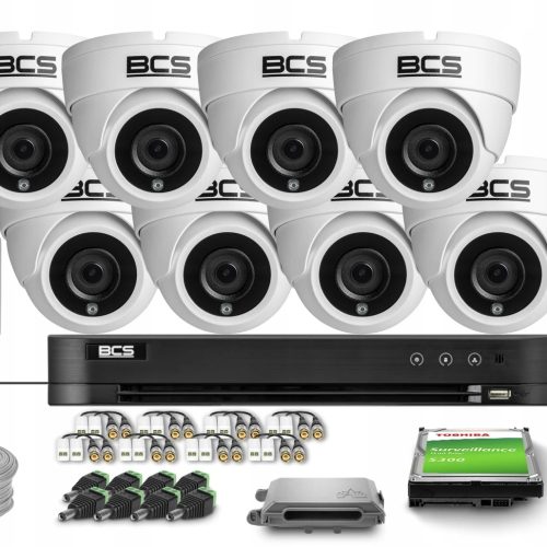 Zestaw monitoringu dom firma kamery IP 8x BCS-EA15...