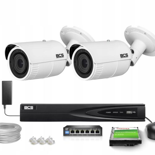 Zestaw monitoringu dom firma kamera 2x BCS-V-TIP44...