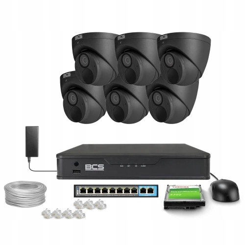 Zestaw monitoringu dom firma 6x BCS-P-EIP28FWR3-AI...