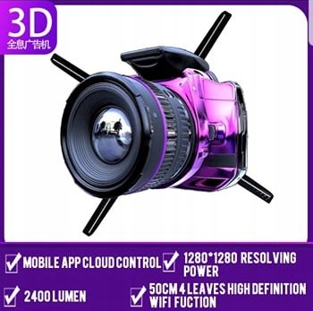 Wyświetlacz led 3D Hologram reklamowy 80cm 1024LED - obrazek 9