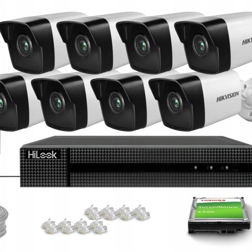 Zestaw do monitoringu kamera dom firma IP 8x DS-2C...
