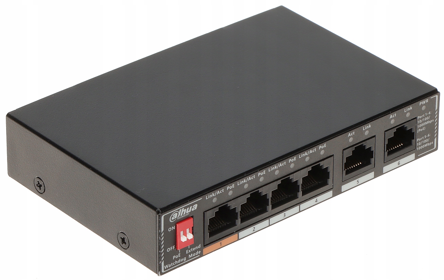 SWITCH POE SG1006P 4-PORTOWY, 4 PoE DAHUA