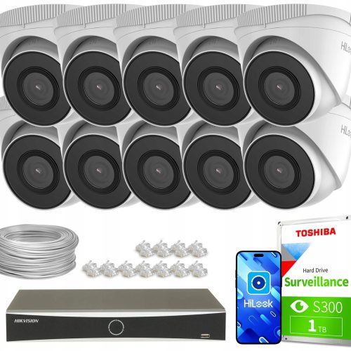 Zestaw monitoringu domu firma sklep kamera 10x IPC...