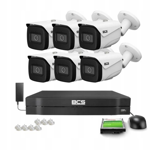 Zestaw monitoringu dom firma kamery IP 6x BCS-L-TI...