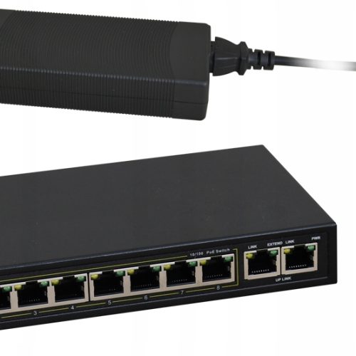 POLSKI SWITCH PoE 8 KAMER IP PULSAR